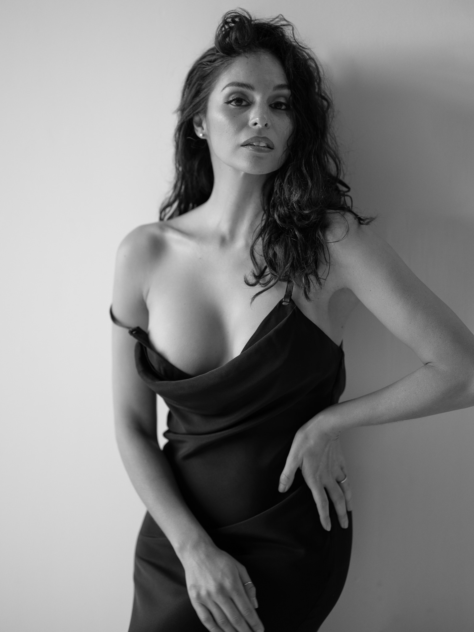 Black and white paused moment portrait