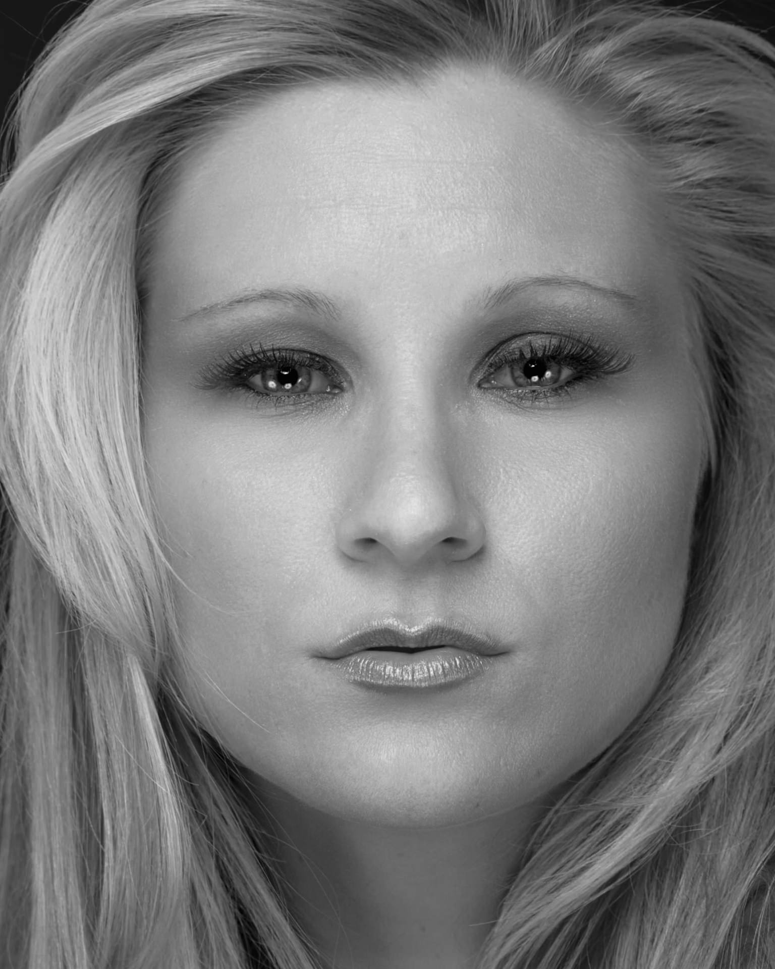 Black and white paused moment portrait
