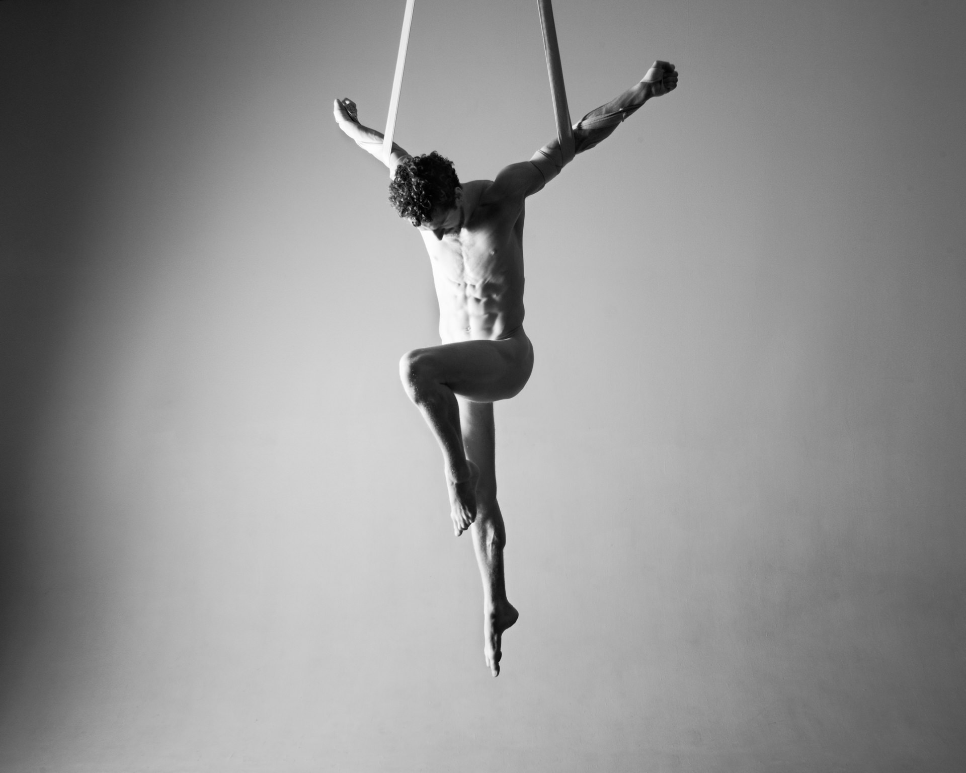 Black and white paused moment portrait