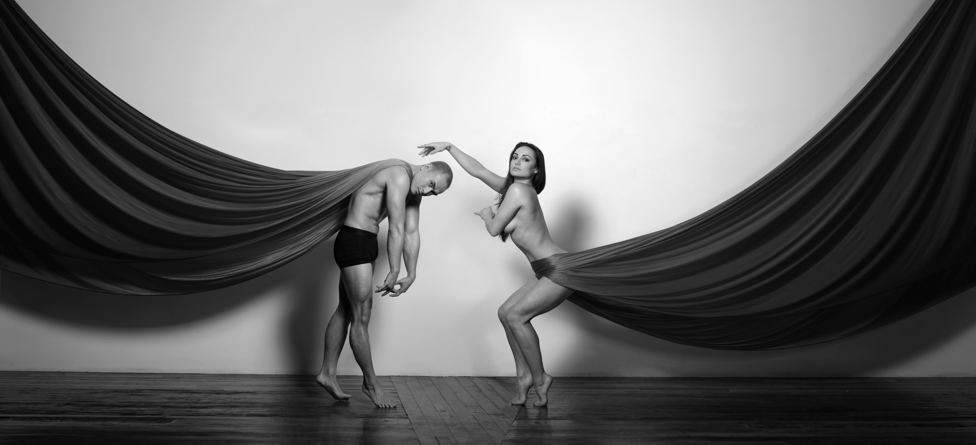Black and white paused moment portrait