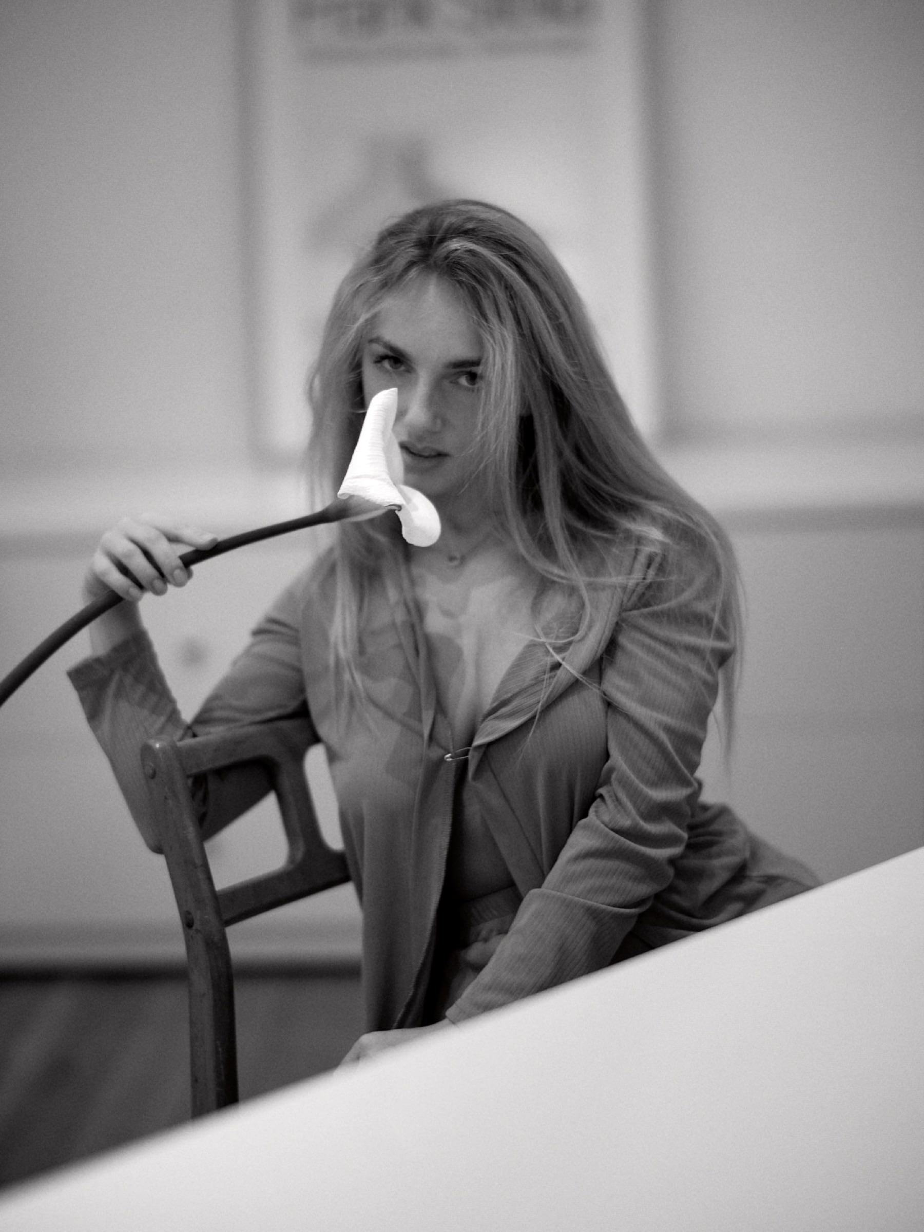 Anastasia black and white portrait