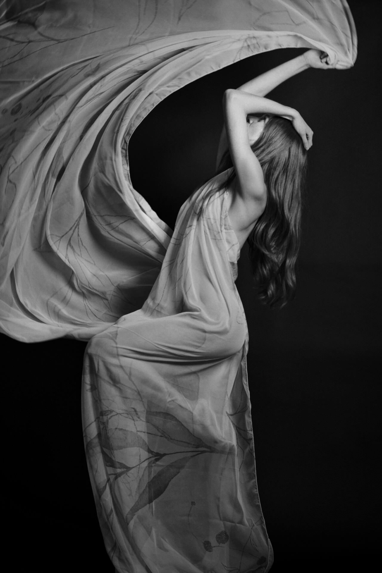 Black and white dance portrait