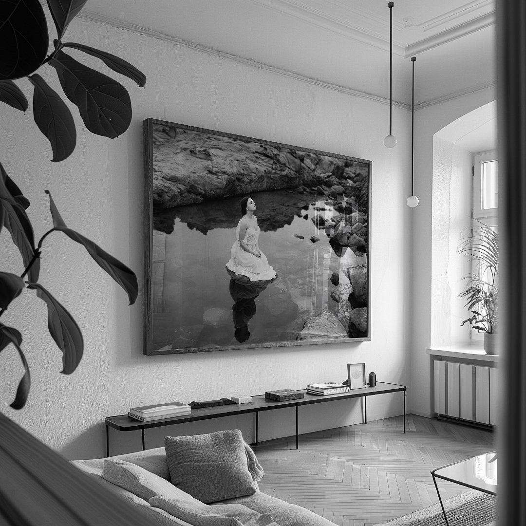 Black and white portrait in wild light