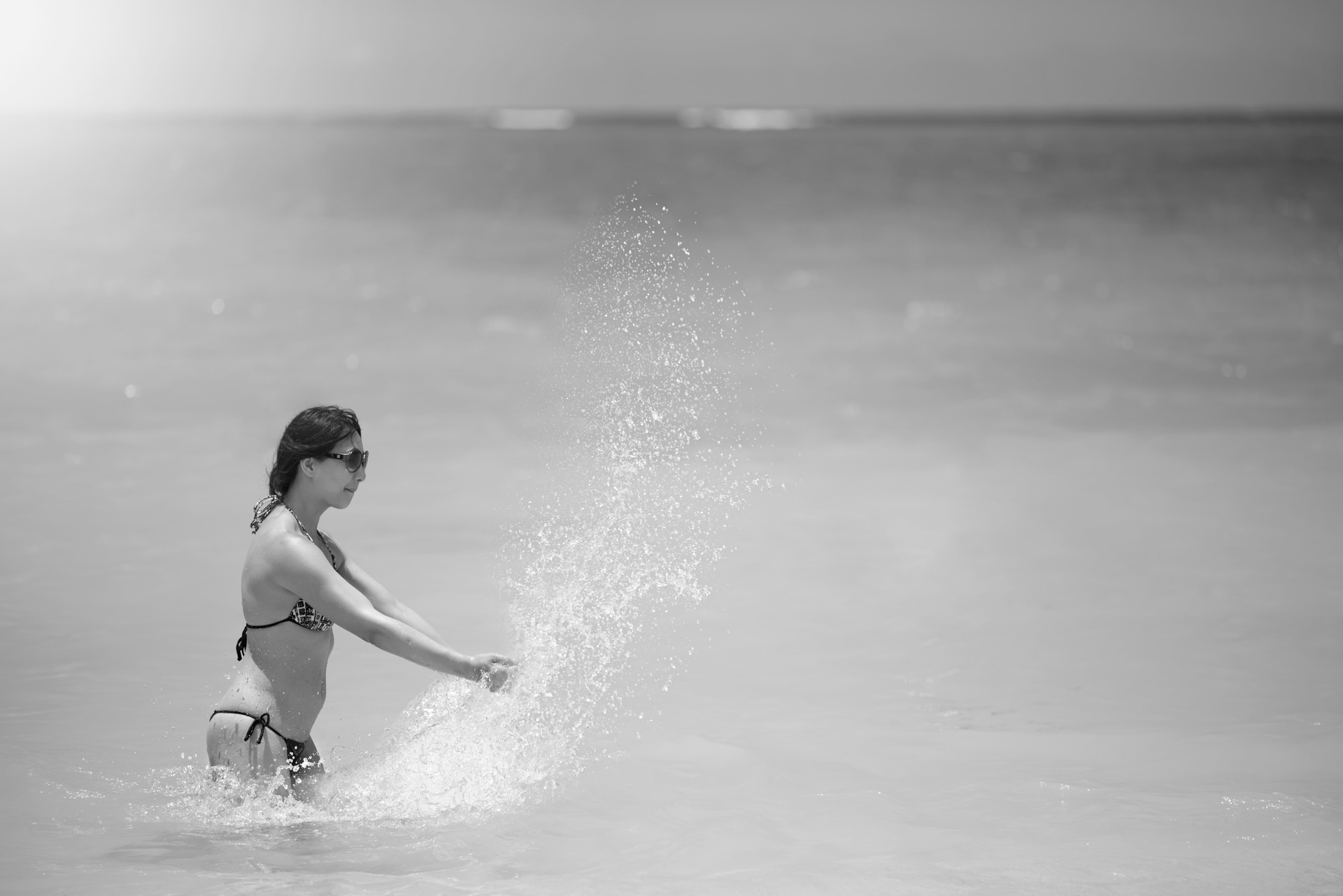 Black and white portrait in wild light