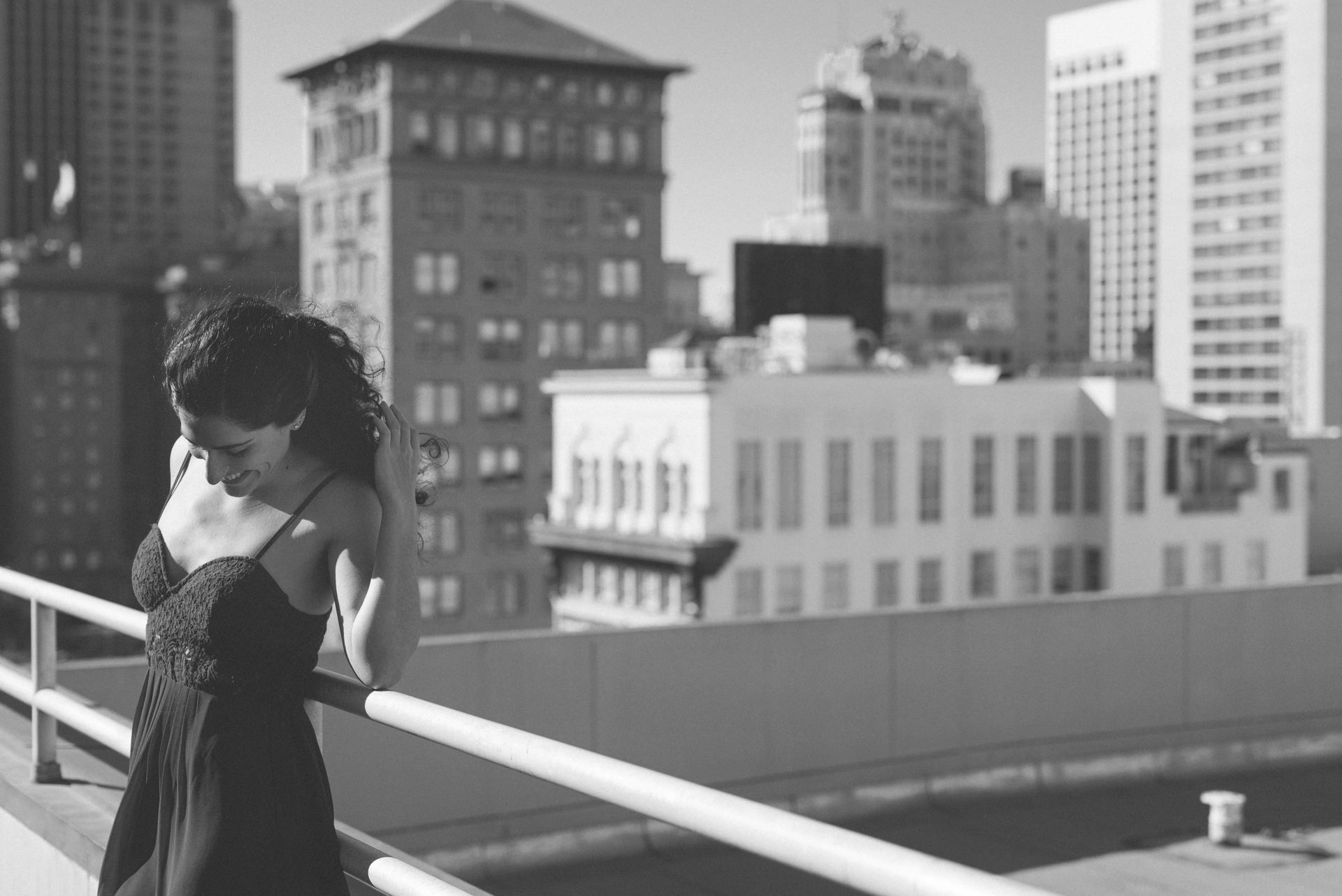 Black and white portrait in wild light