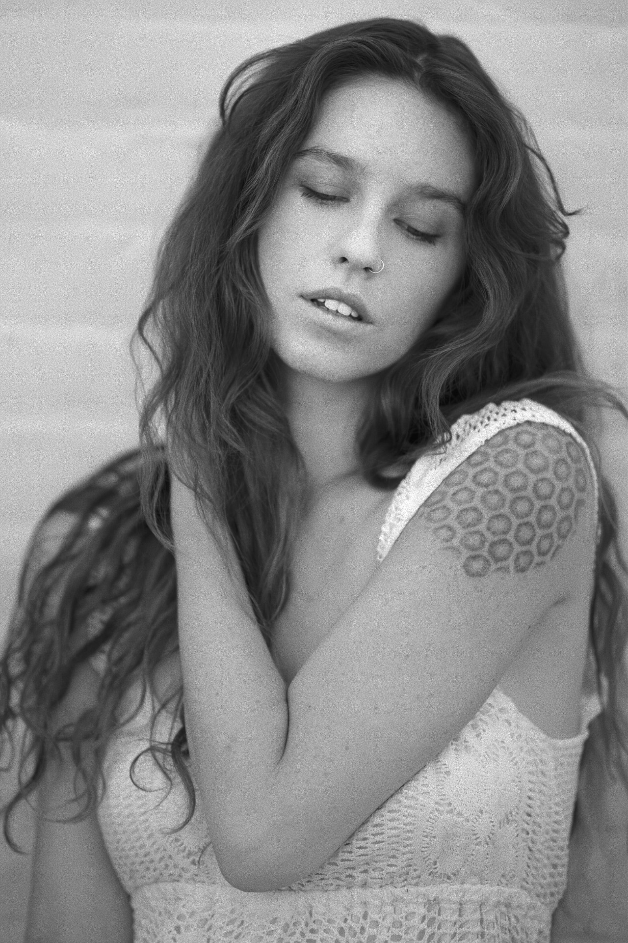 Kisa portrait in black and white