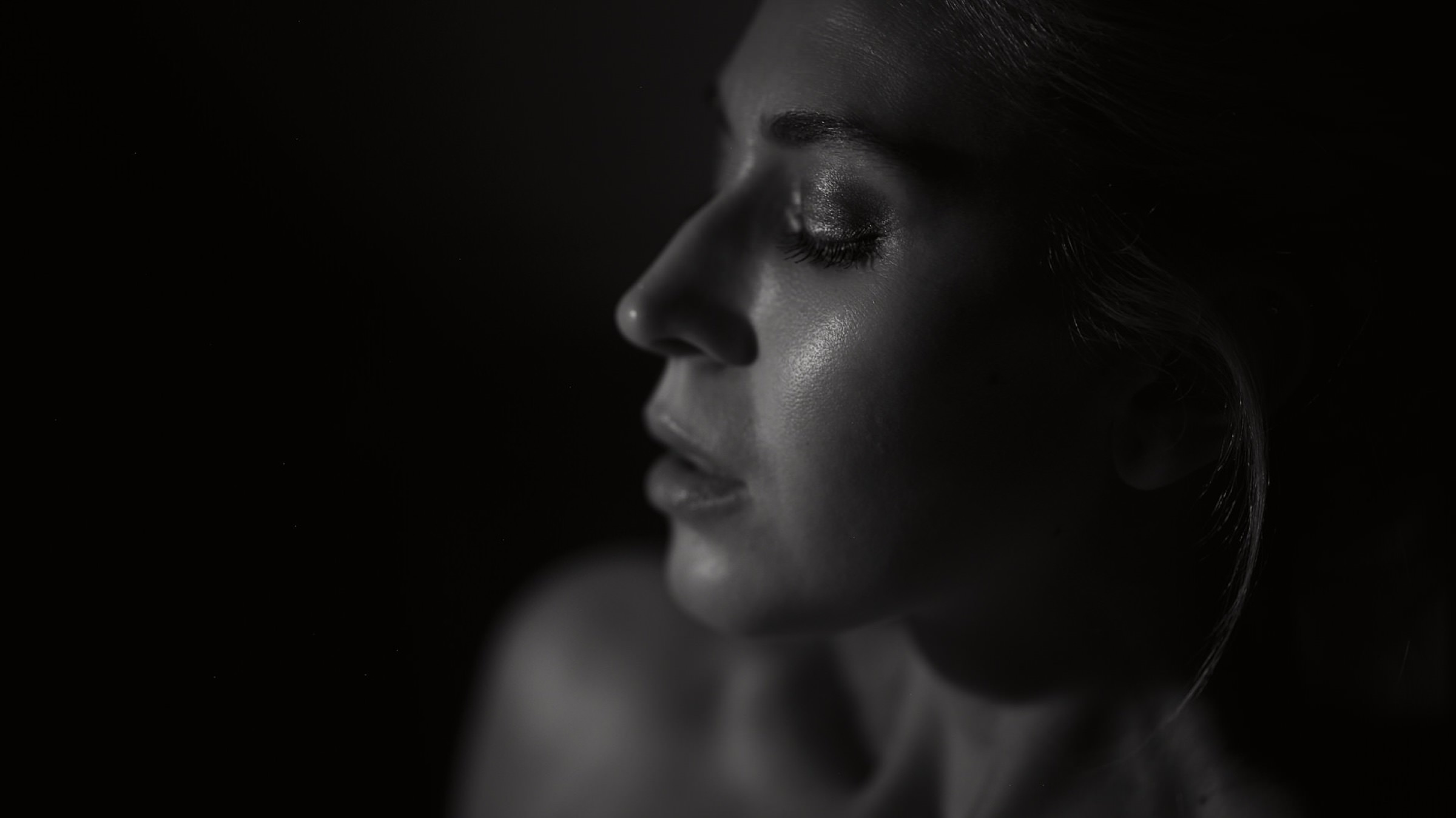 Melinda square black and white portrait
