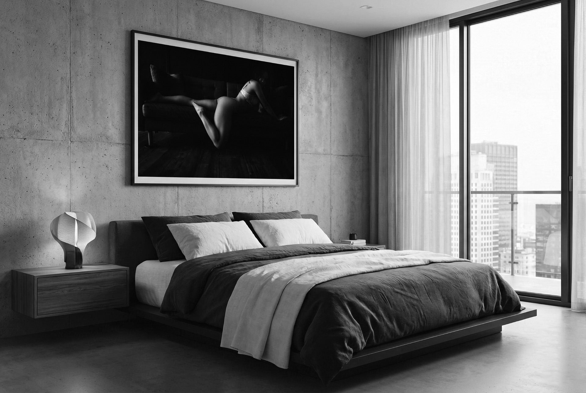 Portrait on a couch in a quiet room